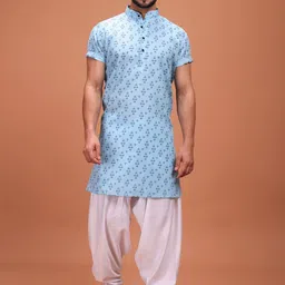 SHIWAM ETHNIX Men Ethnic Motifs Printed Kurta with Salwar image 3