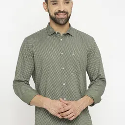 Basics Men Slim Fit Opaque Printed Casual Shirt-image-33