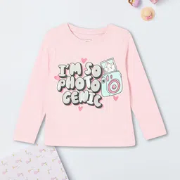 max Girls Printed Typography Cotton Top-picture-49