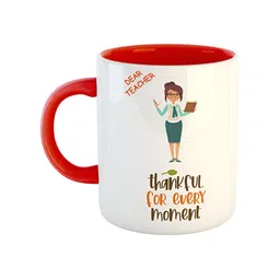 ARTBUG White & Red Printed Ceramic Glossy Finish Dishwasher & Microwave Safe Mugs 350 ml-image-71