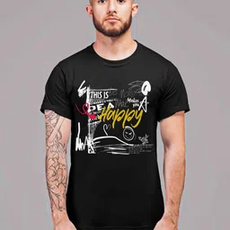Raregems Typography Printed Round Neck Pure Cotton T-shirt-image-102