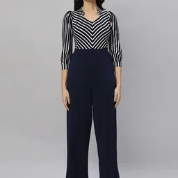 Elara Luxe Chevron Printed Basic Jumpsuit-57