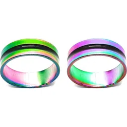 Dynamic Retail Global Set of 2 Rings for Men & Women, Green-Multicolor Alloy Ring ()-image-95