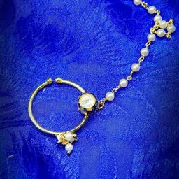 Anouk Gold-Plated Kundan Chained Nosepin-27