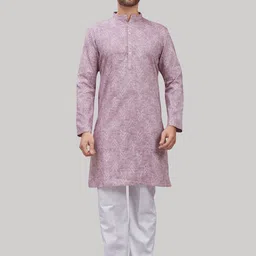 Studio Shringaar Geometric Printed Cotton Mandarin Collar Straight Kurta-image-88