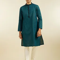 Diwas by Manyavar Floral Woven Design Mandarin Collar Straight Kurta-picture-40