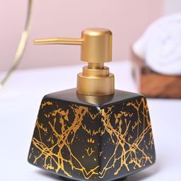MARKET99 Grey & Brown Abstract Printed Glossy Ceramic Soap Dispenser-10
