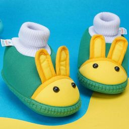 NESKA MODA Kids-Unisex Green Cotton Booties-picture-23