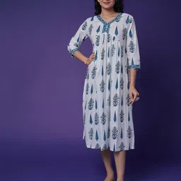 ZARI Women Floral Print Empire Midi Dress-image-41