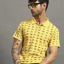 Nins Moda Men Printed Polo Collar T-shirt-picture-16