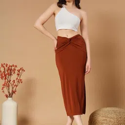 CORSICA Pencil Twist Waist Split Thigh Skirt-picture-35