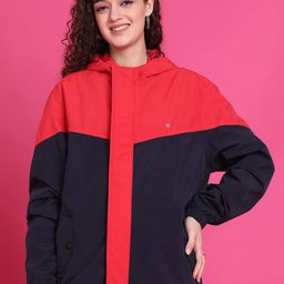 HOUSE OF VEDAS Color Blocked Waterproof Hooded Rain Jacket-image-95