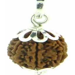 Divine souvenirs Unisex Silver Plated Rudraksha Pendant-image-60