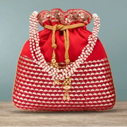 Peora Potli Bags for Women Evening Bag Clutch Ethnic Bride Purse with Drawstring (P05R)-picture-49