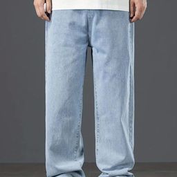 THE BEETEL HOUSE Men Baggy Fit Mid-Rise Clean Look Stretchable Denim Jeans-image-98