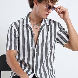 MOHICANS Vertical Striped Spread Collar Shirt-picture-12