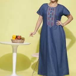 9shines Label Embroidered Maxi Nightdress-picture-13