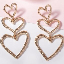AKISON JEWELS Women Gold Plated Heart Shape Drop Earrings-image-98