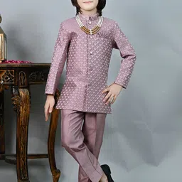 ahhaaaa Boys Jodhpuri Bandhgala Suit Set With Mala-picture-32