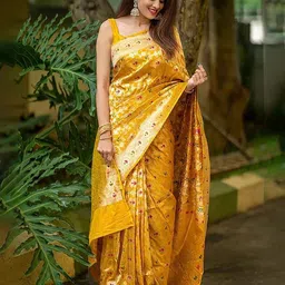 Anjaneya Sarees Woven Design Zari Silk Blend Banarasi Saree-picture-26