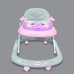 Born Babies Infants Kids Pink Baby Walker With Parent Handle Musical Tray & Soft Cushion-picture-2