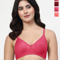 LILY Wnysor Pack of 4 Full Coverage Seamless Non Padded T Shirt Bra-picture-32
