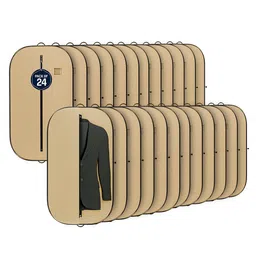Kuber Industries Brown & Black 24 Pieces Textured Non-Woven Suit Organisers With Zip-18