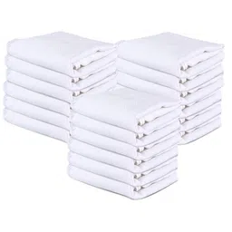 Kuber Industries White 18 Pieces Cotton 210 GSM Face Towels-55