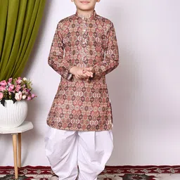 Cae Boys Ethnic Motifs Printed Regular Sequinned Kurta with Patiala-34