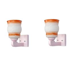 Somil Premium Designer Glass Wall / Night Lamp Elegant & Stylish Dcor Accent for Modern Interiors, color- Orange, White Size- 22 X 27 X 24.5 CM-image-39