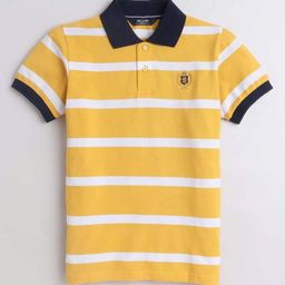 CELSIUS Kids Striped Polo Collar Applique T-shirt-image-81