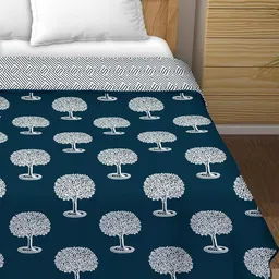 Anadhika Blue Floral AC Room Double Bed Dohar-picture-28