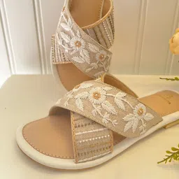 Bombay Brown Women Embroidered Open Back Flats-25