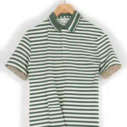 MACK JONNEY Men Striped Polo Collar Pockets T-shirt-image-34