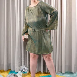 CURVE BY KASSUALLY Plus Size Striped A-Line Mini Dress image 5