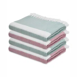 The Bath Community Grey & White 4 Pieces Cotton 225 GSM Bath Towels-97