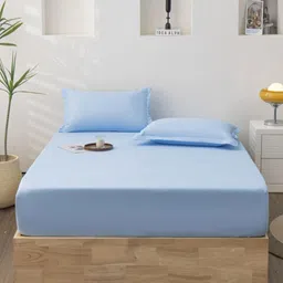 JC HOME Blue 140 TC King Bedsheet Set 2 m x 1.8 m-image-88