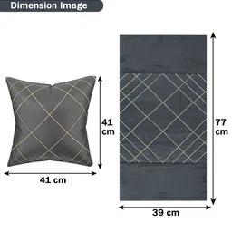 RUBOXA Grey Set of 7 Checked Square Cushion Covers image 3