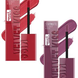 Ramp Walk Set Of 2 Velvet Kiss Liquid Lipstick - 3.5 ml Each - 1 Matte Red - 6 Dark Mauve-22