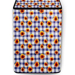 The Furnishing Tree Washing Machine Cover Gingham Floral Pattern Blue Compatible for Whirlpool 6.5-image-99