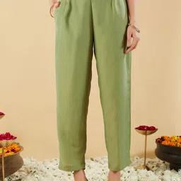 MOKOSH Floral Embroidered Sequinned Straight Kurta with Trouser & Dupatta image 3