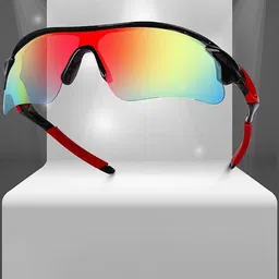 SPADEACES Unisex Mirrored Shield Sunglasses With Polarised and UV Protected Lens-picture-19