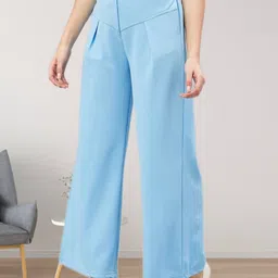 all about you Women Flared High-Rise Pleated Trousers-image-73