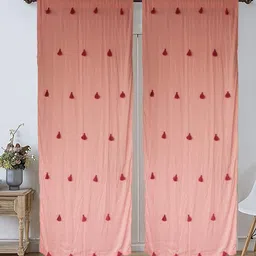 Dekor World Multicoloured Set of 2 Embellished Sheer Door Curtain-54