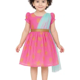 Kids Leaf Half Sari for Kids-13