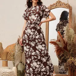 QUIERO Women Floral Printed A-Line Maxi Dress-image-98