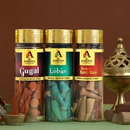 The Aroma Factory 3-Pcs Green & Red Non Toxic Herbal Low Smoke Incense Cones-3