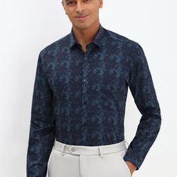 Allen Solly Men Spread Collar Abstract Printed Cotton Slim Fit Formal Shirt-98