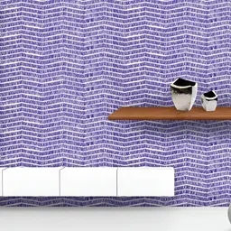 ArtzFolio Printed UV-Resistant Anti-Bacterial Blue & White Vintage Stripes Peel & Stick Wallpaper-image-55