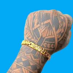 Dynamic Retail Global Men Gold Color Stainless Steel Gold-Plated Link Bracelet-image-86